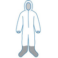 PC261 White Protective Coveralls w/ Hood & Boots (Medium)